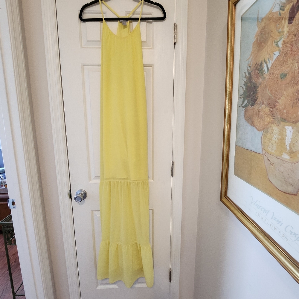 H&M Spaghetti Strap Yellow Maxi Dress Wedding Beach